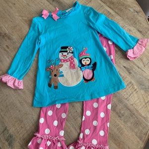 Pink and Blue Christmas Outfit
